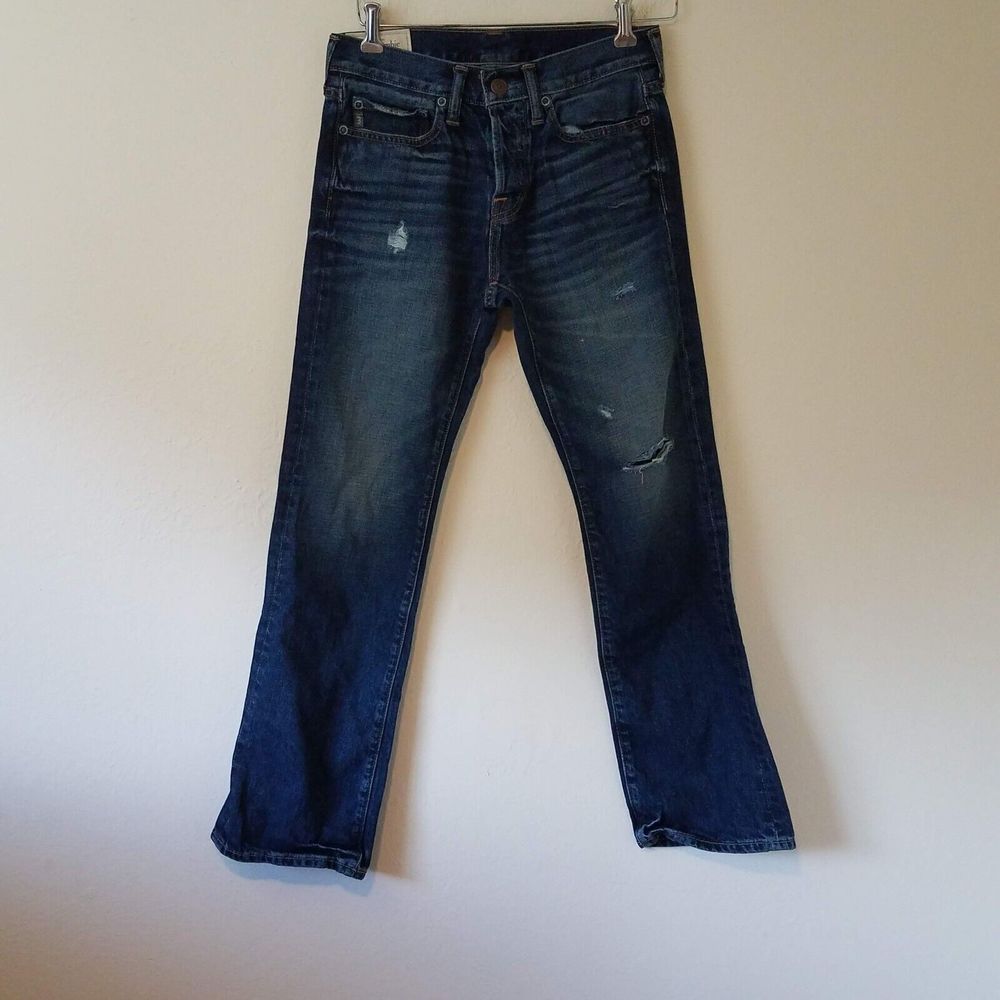 Abercrombie & Fitch Men's 28x30 The A&F Boot Cut Jeans Distressed NWT